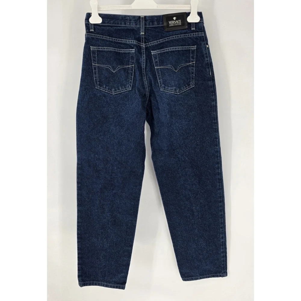 Versace Jeans Couture Denim Jeans Women 10 EU36 Dark Blue High Rise Straight Leg